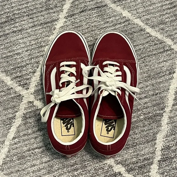 Vans Old Skool Burgundy Shoes Size 7 - Picture 2 of 3